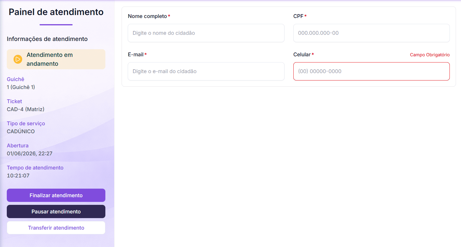 Sistema de Gestão de Atendimento